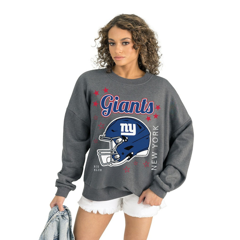 New York Giants Gameday Couture Women's Ready to Rumble Premium Fleece Pullover Sweatshirt - Gray Pullover