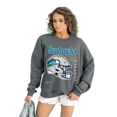 Seattle Seahawks Gameday Couture Women's Ready to Rumble Premium Fleece Pullover Sweatshirt - Gray Pullover