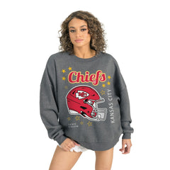 Kansas City Chiefs Gameday Couture Women's Ready to Rumble Premium Fleece Pullover Sweatshirt - Gray Pullover