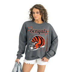 Cincinnati Bengals Gameday Couture Women's Ready to Rumble Premium Fleece Pullover Sweatshirt - Gray Pullover