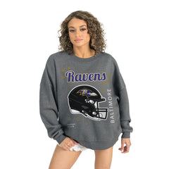 Baltimore Ravens Gameday Couture Women's Ready to Rumble Premium Fleece Pullover Sweatshirt - Gray Pullover