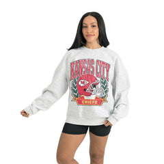 Kansas City Chiefs Gameday Couture Women's Heritage Premium Fleece Pullover Sweatshirt - Gray Pullover