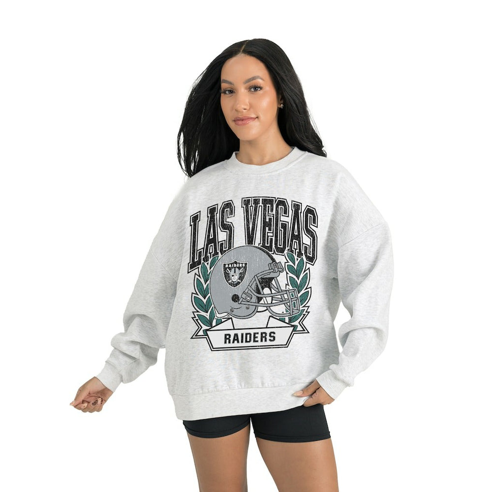 Las Vegas Raiders Gameday Couture Women's Heritage Premium Fleece Pullover Sweatshirt - Gray Pullover