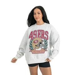 San Francisco 49ers Gameday Couture Women's Heritage Premium Fleece Pullover Sweatshirt - Gray Pullover