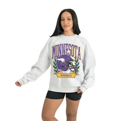 Minnesota Vikings Gameday Couture Women's Heritage Premium Fleece Pullover Sweatshirt - Gray Pullover