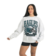 Philadelphia Eagles Gameday Couture Women's Heritage Premium Fleece Pullover Sweatshirt - Gray Pullover