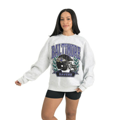 Baltimore Ravens Gameday Couture Women's Heritage Premium Fleece Pullover Sweatshirt - Gray Pullover