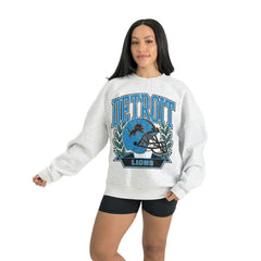 Detroit Lions Gameday Couture Women's Heritage Premium Fleece Pullover Sweatshirt - Gray Pullover