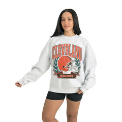 Cleveland Browns Gameday Couture Women's Heritage Premium Fleece Pullover Sweatshirt - Gray Pullover
