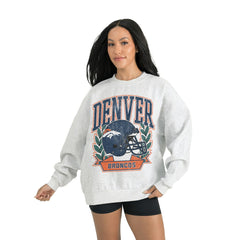 Denver Broncos Gameday Couture Women's Heritage Premium Fleece Pullover Sweatshirt - Gray Pullover