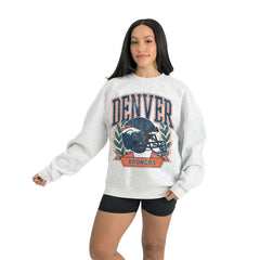 Denver Broncos Gameday Couture Women's Heritage Premium Fleece Pullover Sweatshirt - Gray Pullover