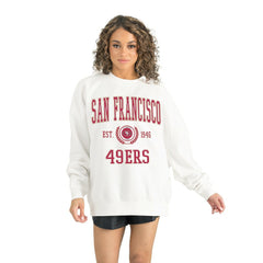 San Francisco 49ers Gameday Couture Women's Timeless Triumph Premium Fleece Pullover Sweatshirt - White Pullover