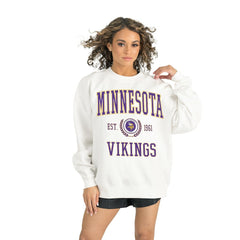 Minnesota Vikings Gameday Couture Women's Timeless Triumph Premium Fleece Pullover Sweatshirt - White Pullover