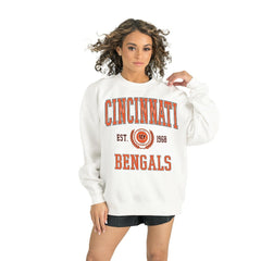 Cincinnati Bengals Gameday Couture Women's Timeless Triumph Premium Fleece Pullover Sweatshirt - White Pullover