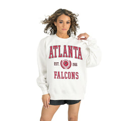 Atlanta Falcons Gameday Couture Women's Timeless Triumph Premium Fleece Pullover Sweatshirt - White Pullover