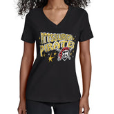 Pittsburgh Pirates Starter Women's Fireworks V-Neck T-Shirt - Black T-shirts