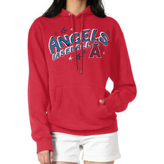 Los Angeles Angels Starter Women's Fireworks Fleece Tri-Blend Pullover Hoodie - Red Hoodies