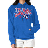 Texas Rangers Starter Women's Fireworks Fleece Tri-Blend Pullover Hoodie - Royal Hoodies