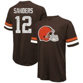 Shedeur Sanders Cleveland Browns Majestic Threads 2025 NFL Draft Oversized T-Shirt - Brown T-shirts