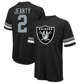 Ashton Jeanty Las Vegas Raiders Majestic Threads 2025 NFL Draft First Round Pick Oversized T-Shirt - Black T-shirts
