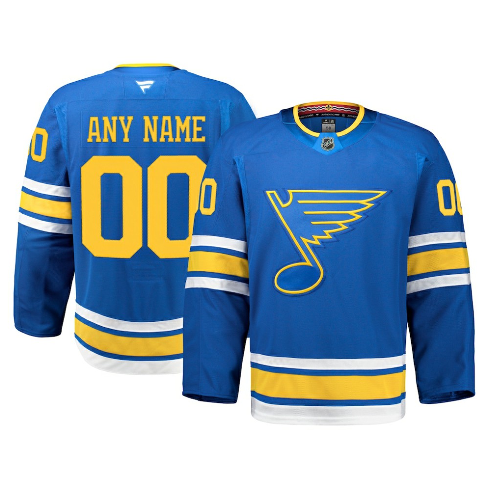 St. Louis Blues Fanatics Home Authentic Pro Custom Jersey - Blue | US 203134967