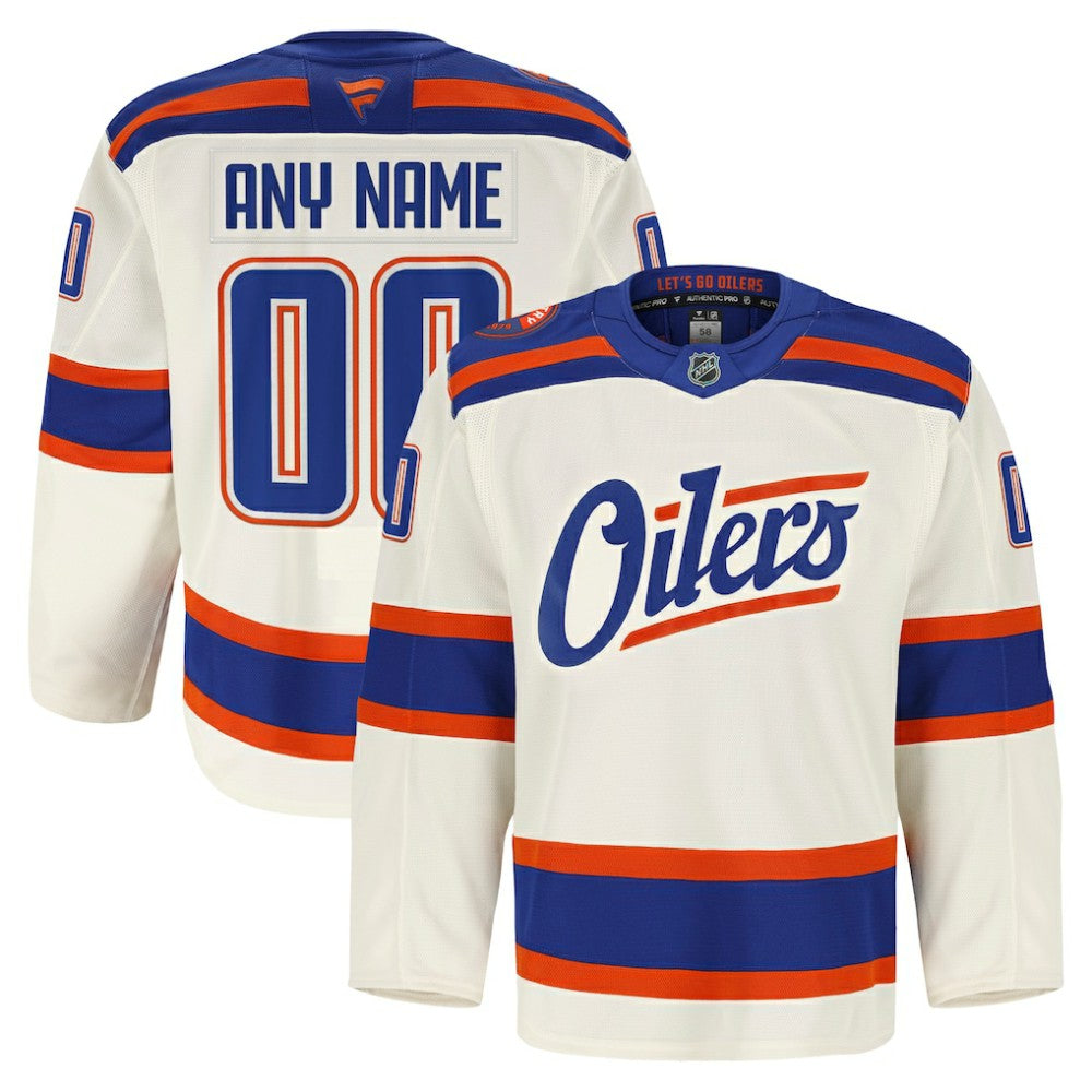 Edmonton Oilers Fanatics Alternate Authentic Pro Custom Jersey - Light Beige | US 203134976