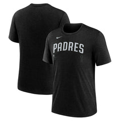 San Diego Padres Nike Wordmark Tri-Blend T-Shirt - Heather Black T-shirts