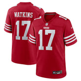 Jordan Watkins San Francisco 49ers Team Game Jersey - Scarlet Jerseys