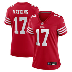 Jordan Watkins San Francisco 49ers Women's Team Game Jersey - Scarlet Jerseys