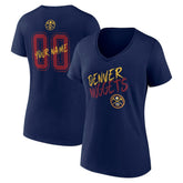 Denver Nuggets Women's Hustle Custom V-Neck T-Shirt Navy