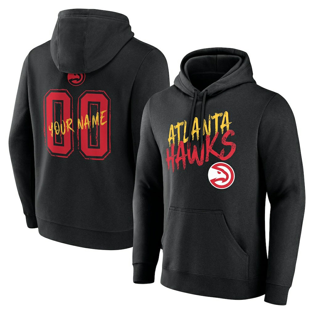 Atlanta Hawks Hustle Custom Pullover Hoodie Black outlet