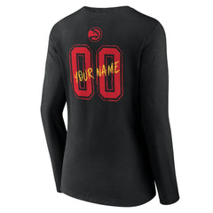 Atlanta Hawks Women's Hustle Custom Long Sleeve V-Neck T-Shirt Black outlet
