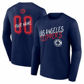 LA Clippers Hustle Custom Long Sleeve T-Shirt Navy outlet