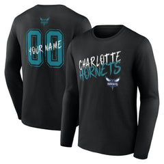 Charlotte Hornets Hustle Custom Long Sleeve T-Shirt Black outlet