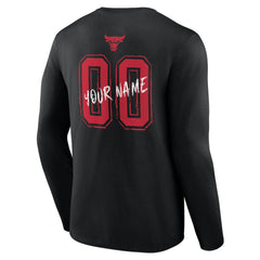Chicago Bulls Hustle Custom Long Sleeve T-Shirt Black