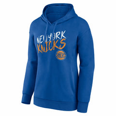 New York Knicks Women's Hustle Custom Pullover Hoodie Blue