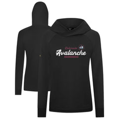 Colorado Avalanche Levelwear Women's Slender Monument Raglan Pullover Hoodie - Black | US 203144852