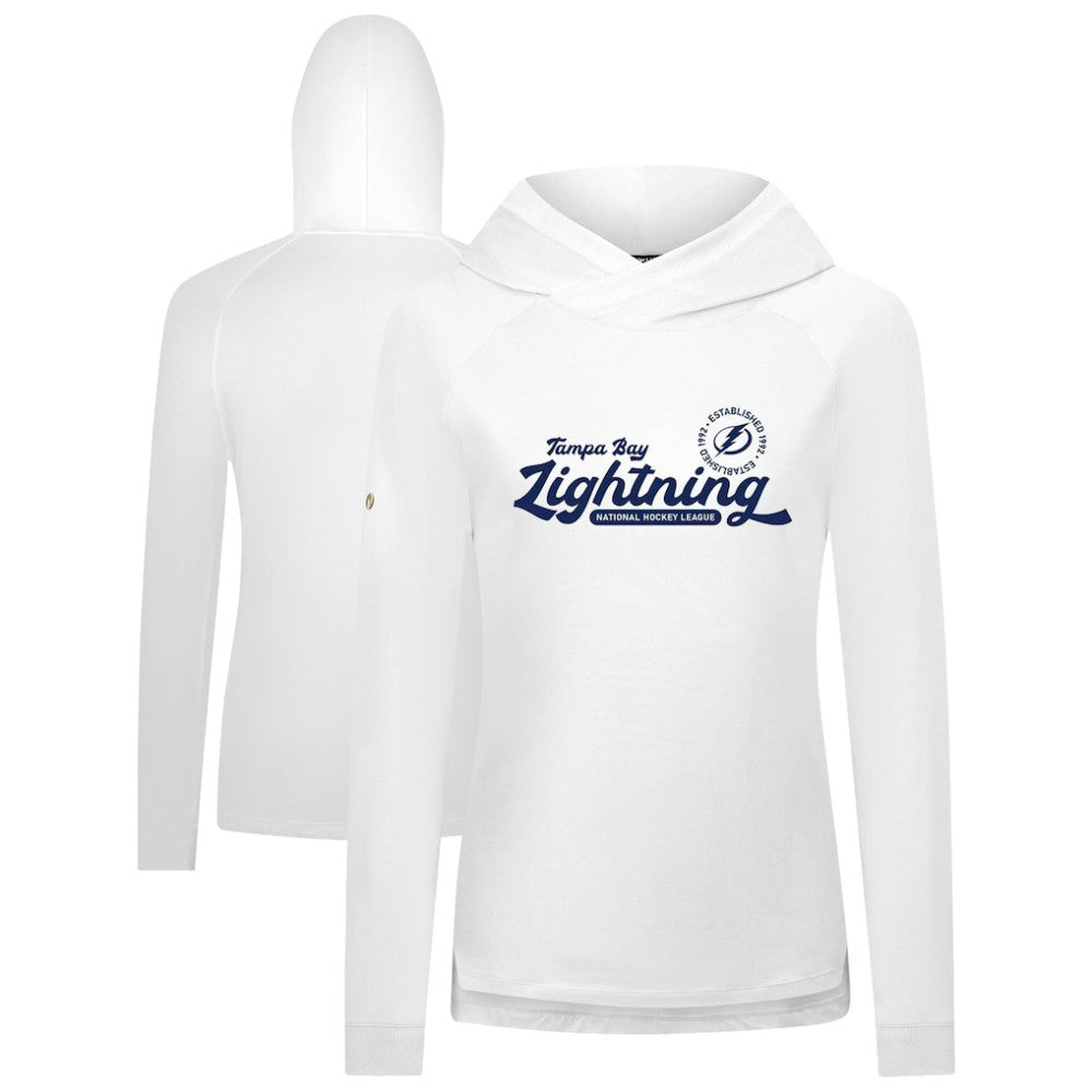 Tampa Bay Lightning Levelwear Women's Slender Monument Raglan Pullover Hoodie - White | US 203144857