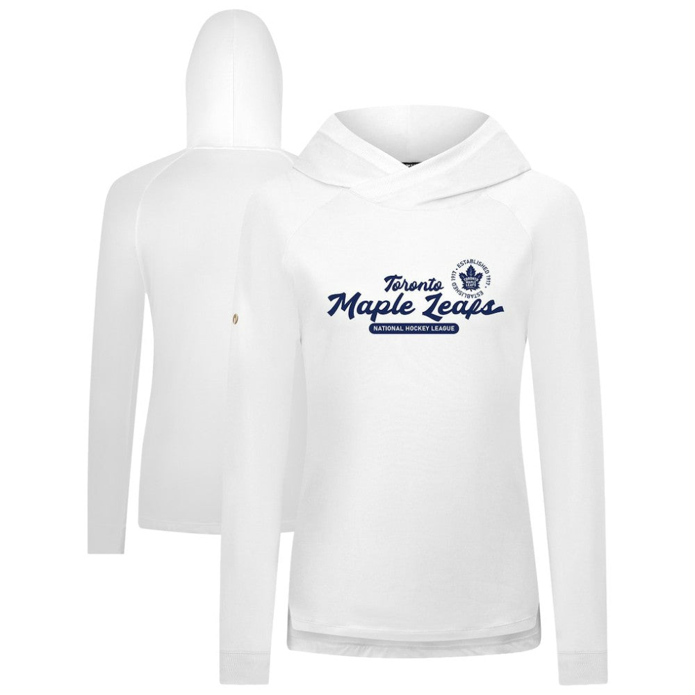 Toronto Maple Leafs Levelwear Women's Slender Monument Raglan Pullover Hoodie - White | US 203144872