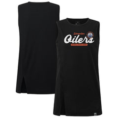 Edmonton Oilers Levelwear Women's Influx Monument Tank Top - Black | US 203145011