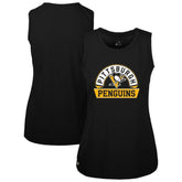 Pittsburgh Penguins Levelwear Women's Macy Banner Arch Tank Top - Black | US 203145035