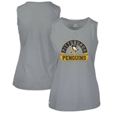Pittsburgh Penguins Levelwear Women's Macy Banner Arch Tank Top - Gray | US 203145036