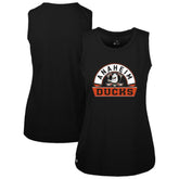 Anaheim Ducks Levelwear Women's Macy Banner Arch Tank Top - Black | US 203145037