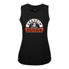 Anaheim Ducks Levelwear Women's Macy Banner Arch Tank Top - Black | US 203145037