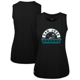 San Jose Sharks Levelwear Women's Macy Banner Arch Tank Top - Black | US 203145048