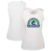 Vancouver Canucks Levelwear Women's Macy Banner Arch Tank Top - White | US 203145079