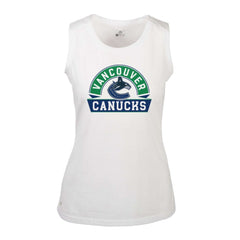 Vancouver Canucks Levelwear Women's Macy Banner Arch Tank Top - White | US 203145079