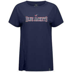 Columbus Blue Jackets Levelwear Women's Influx Journey T-Shirt - Navy | US 203145147