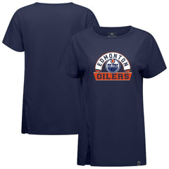 Edmonton Oilers Levelwear Women's Influx Banner Arch T-Shirt - Navy | US 203145207
