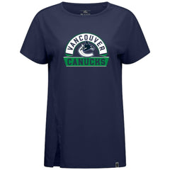 Vancouver Canucks Levelwear Women's Influx Banner Arch T-Shirt - Navy | US 203145220